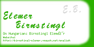 elemer birnstingl business card